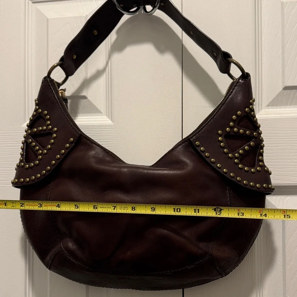 Michael Kors Brown Leather Studded Hobo Shoulder‎ Bag